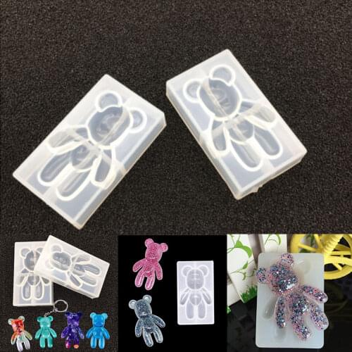 Crystal Epoxy Semi-dimensional Bear Cub Silicone Resin Mold DIY Jewelry Little Bear Big Violent Bear Ornament Creative Jewelry
