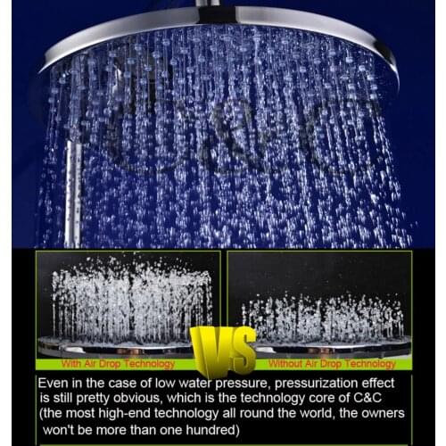 Round Water Saving Pressurization Rainfall Bathroom Shower Head 10 Inch Brass Chrome Bath Rainfall Top Shower Head I010-1