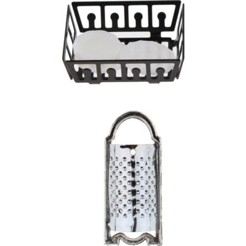 1:12 Scale Dollhouse Miniature Kitchen Dish Plates and Holder Classic Toys 1/12 Dollhouse Decor for Children Birthday Gift