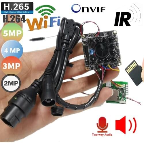 H.265 POE 1080P 4MP 5MP Wireless Security Fisheye IP Network Camera Module Wifi 2 Way Audio Voice Onvif TF Card Slot IR 940nm