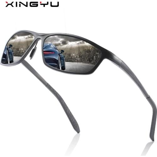 Mens polarized sunglasses full metal frame mens goggle fashion aluminium magnesium outdoor driving sunglasses