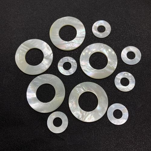 Natural Sea Shell Pendant Round Center Round Polished Light Luxury Design Mother-of-Pearl Pendant Handicraft Jewelry Accessories