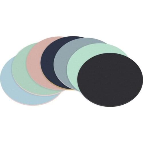 Non-Slip Round Mousepad Solid Color PU Mouse Pad for Home Office and Gaming Desk 9.84"x9.84" Cute Small Size Base