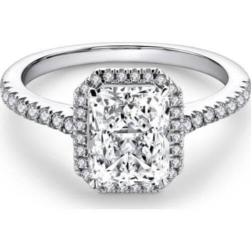 Victoria Wieck Engagement Ring Rectangle Cut Halo Promise Lover Anelli Square 925 Sterling Silver Wedding Bague Ring