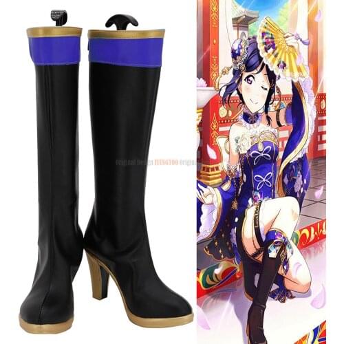 Love Live Tsushima Yoshiko Black Shoes Cosplay Love Live Sunshine Aqours Tsushima Yoshiko Cosplay Boots High Heel Custom Made