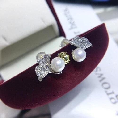 Wholesale Trendy 925 Sterling Silver Stud Earrings Findings Settings Base Mountings Parts Mounts for Pearls Agate Coral Beads