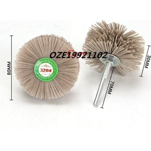 1PC 80-600#Polished flower head abrasive nylon DuPont silk wear brush wood root embossed polishing wheel grinding