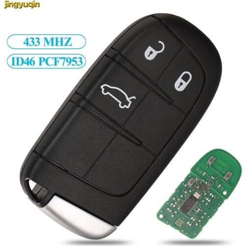 Jingyuqin Remote Smart Car Key Control 433MHz ID46 PCF7953 Chip For Fiat Ottimo 500L 3 Button