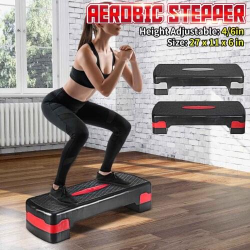 Adjustable Fitness Aerobic Stepper 27" Cardio Exercise Steppers Home Gym Fitness Equipment 100kg Workout Training Yoga Pedal