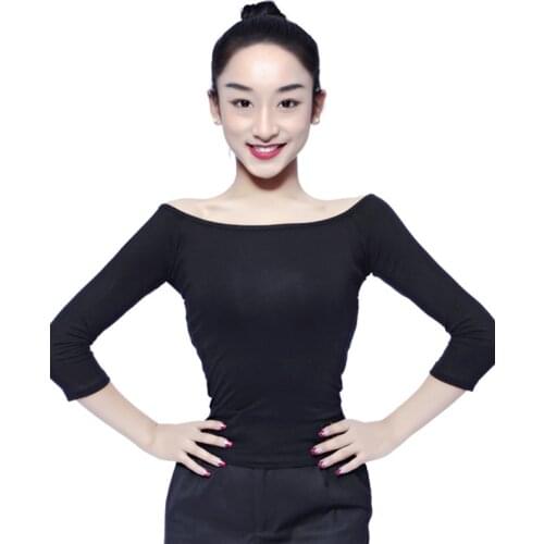Latin Dance Top Long-Sleeved Female Three-Quarter Sleeves New Modern Dance Costume National Standard Dance Latin Wear DN9373