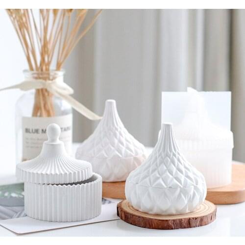 Creative Diamond Water Drop Cup Jewelry Box Mongolian Tent Shape Plates Concrete Dish Handmade Silicone Mold