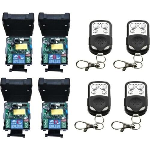 Universal RF 220 v 1 ch radio 10A relay wireless remote control light switch receiver transmitter 433mhz