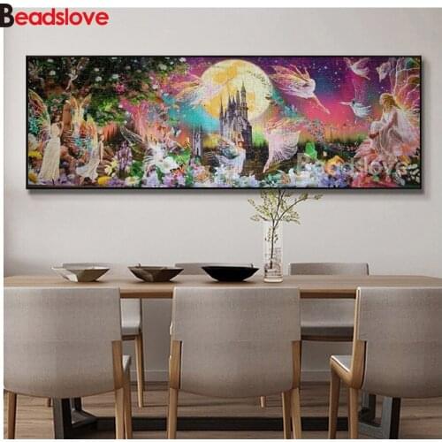 Diy diamond painting rhinestone mosaic "Panorama Fairy dance" cross stitch 5d embroidery diamond full square round drill large