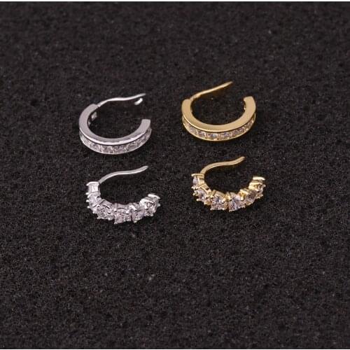 1PC New Heart CZ Zircon Ear Clips Earring Hoop Ear For Women Fashion No Piercing Fake Cartilage Ear Jewelry