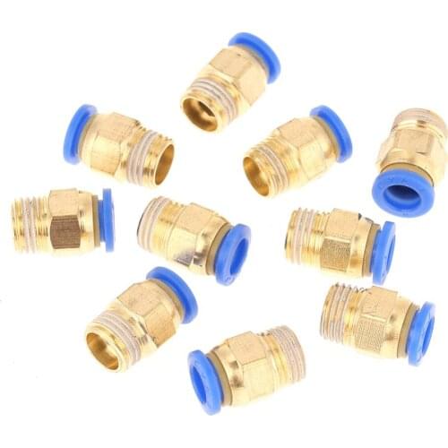 10pcs Air Pneumatic Quick Connector Air Fittings Adapter 8mm Diameter Thread 1/4BSP Set Quick Connector 1/4BSP Brass Fitting