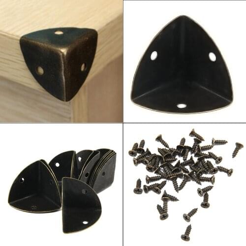 12pcs/Set Iron Decorative Antique Jewelry Wine Gift Box Wooden Case Corner Protector Guard Bronze Decorate Your Desk Box Bracket