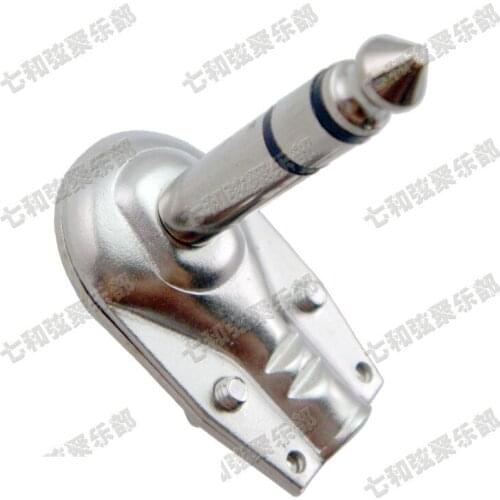 2 Pcs 6.35 mm 1/4 inch Stereo Male Plug Right Angle 90 Microphone Audio Guitar Bass Cable Connector plug (FS-CR)