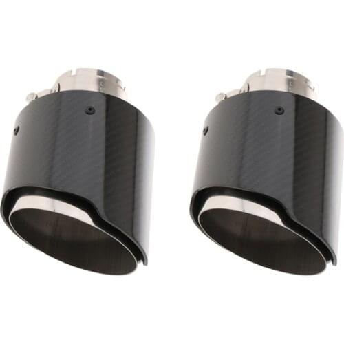 2x Carbon Fiber 63-114mm Car SUV Exhaust End Tips Tail Muffler Pipe Silencer