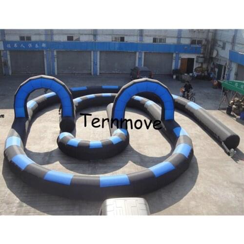 210D oxford go kart inflatable circuit racing track for sporting events, inflatable race track Kids play outdoor sports games