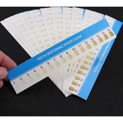 300pcs/lot 16 Colors Tooth Whitening Paper Shade Guide Teeth Whiter Effective Compare Professional Dental Tools