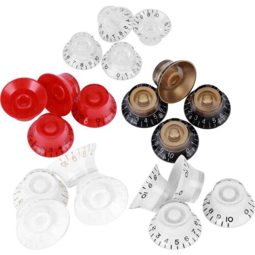 4Pcs Tone Control Knob Transparent Bell Volume Guitar Volume Knob Musical Instrument Accessories for Guitar Bass