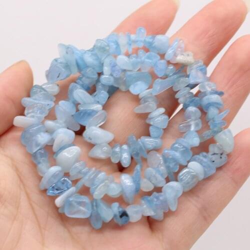 5-8mm Natural Irregular Aquamarines Stone Beads Freeform Chips Gravel Beads For Jewelry Making DIY Energy Bracelet Earrings 40cm
