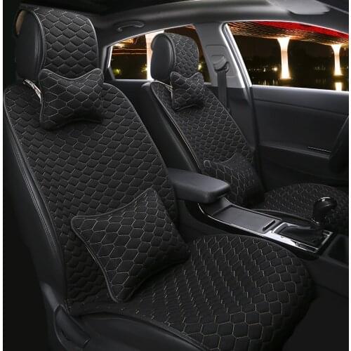 5 -9 kits Car seat cover winter linen cushion new four seasons universal cartoon fabric car full surrounded by seat cover