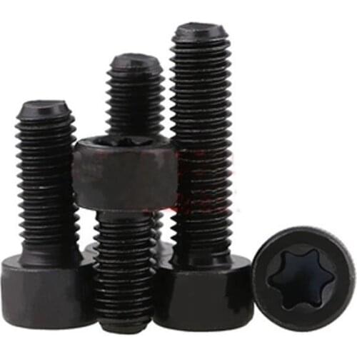 50pcs M2x4/5/6mm Length Black countersunk head Carbon steel torx cylinder heads Hexagonal plum Cuphead six star Mechanical screw