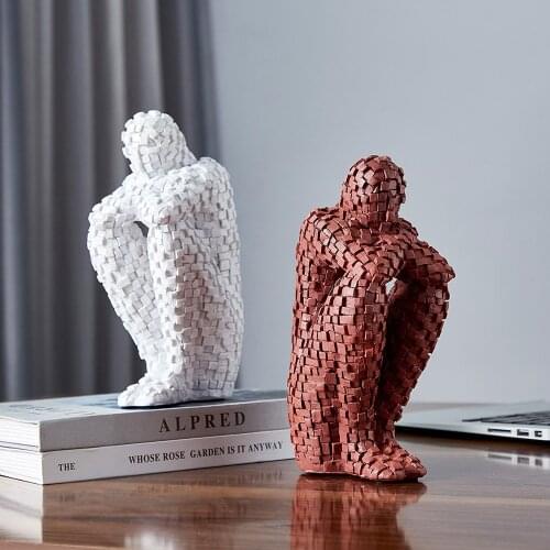 Home Decoration Accessories Modern Thinking Human Figurines Resin Abstract Statues Living Room Decoration Office Desk Decor