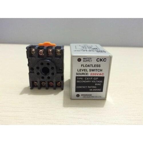 1 Set C61F-GP 8 Pin Floatless Level Switch Water Level Controller Pump Automatic switch + PF083A Base 12VDC 24VDC 110VAC 220VAC