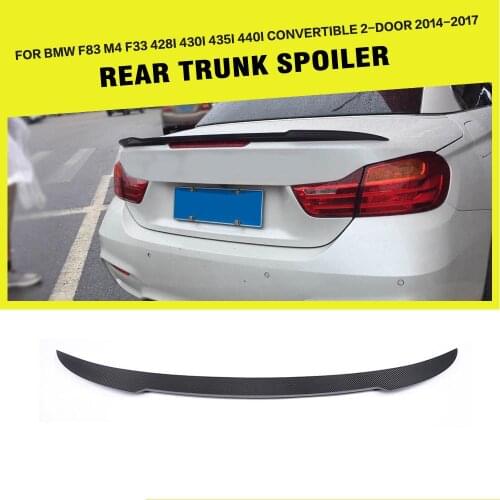 Carbon Fiber Car Rear Trunk Spoiler Boot Lip Wing for BMW 4Series F83 M4 F33 428i 430i 435i 440i Convertible 2-Door 2014 - 2018