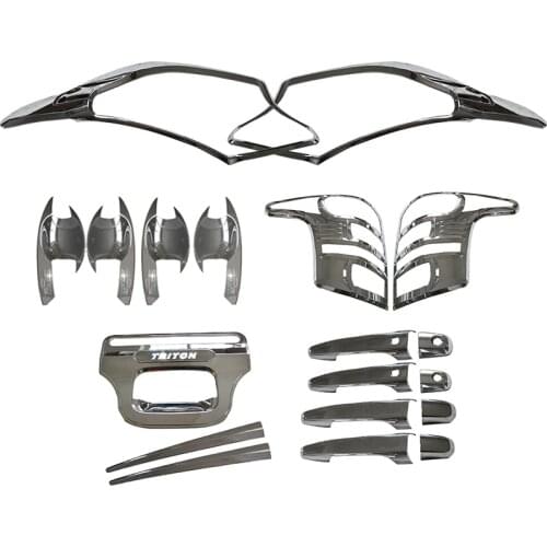 CAR STYLING AUTO PARTS HEAD LIGHTS COVER TRIMS TAIL LAMP COVERS FIT FOR MITSUBISHI TRTION L200 ACCESSORIES PARTS 2015-2017