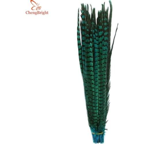 ChengBright 50Pcs Sky blue Natural Pheasant Tail Feathers 35-40CM 14-16inch jewelry Wedding Decorations Feathers Pheasant Plume