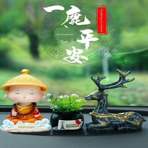 Car Interior Decoration Ornament Car Dashboard Creative Car All the Way Safe Deer Car High-End Decorative Supplies Complete