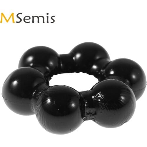 Men Big Bead Penis Ring Delay Ejaculation Semen Lock Cock Ring Sexual Ability Enhance Cockring Liquid Silica Gel Sex Toy for Men