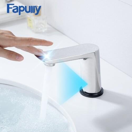 Fapully New Design Smart Touch Control Basin Faucets Chrome Touch Sensor Sensitive Bathroom Sensor Touch Tap Mixer CP1057-11