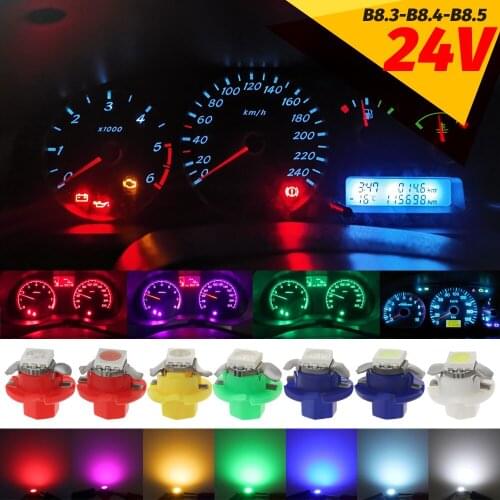 50Pcs B8.4D B8.4 5050 1LED 1.2W 24V 1.2W Halogen Bulb Car Panel Gauge Speed Dash Lamp Auto Dashboard Instrument Cluster Lights
