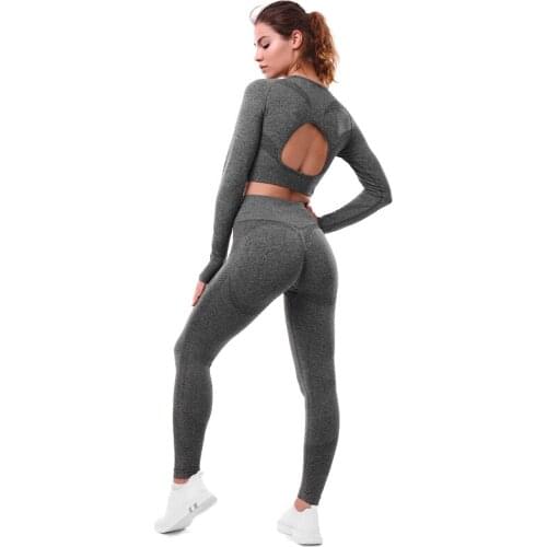 Yoga Sets Women Gym Sports Set Elastic Sports Hight Waist Leggings Sportswear Workout Sets Women Yoga Sets Women Gym Sports Set