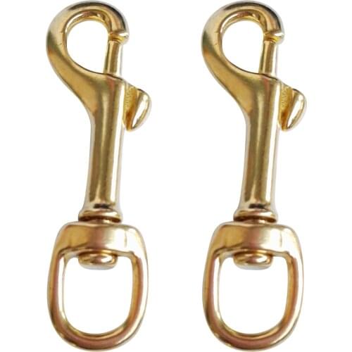4 Pieces Brass Single Ended Swivel Eye Bolt Snap Hook Clip for Scuba Diving Free Diving Kayak Boat Paddle Leash Accessories
