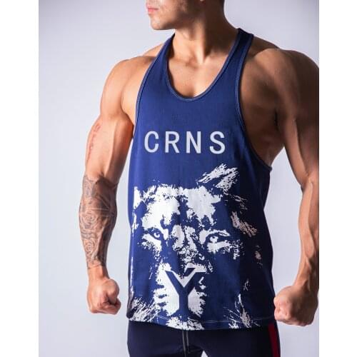 Tank Top Men I-shaped Vest Fitness Workout Tank Tops Bodybuilding Muscle Shirt Gym Stringer