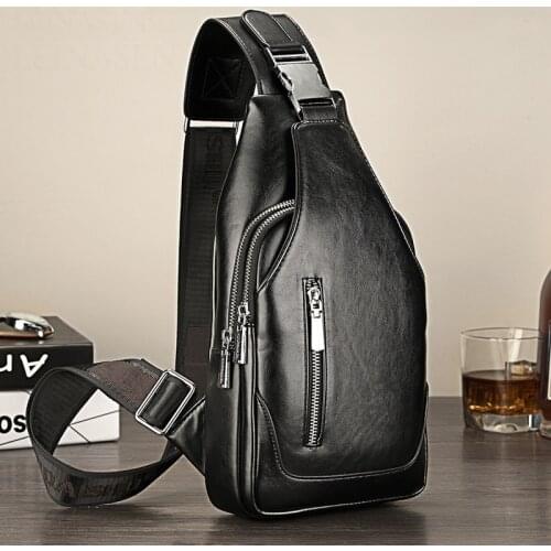 2002 Mens Chest Bag Messenger Bag Casual Shoulder Strap Promotion of New Cross Pack Travel PU Leather Soft Fashion Men Baguette