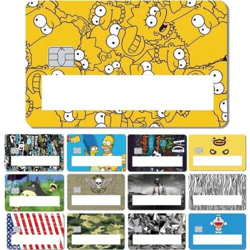 Fashion Cartoon US Flag Toroto Duck Skull Funny Window Sticker Tape Case Film Skin for Big Small Chip Credit Debit Card