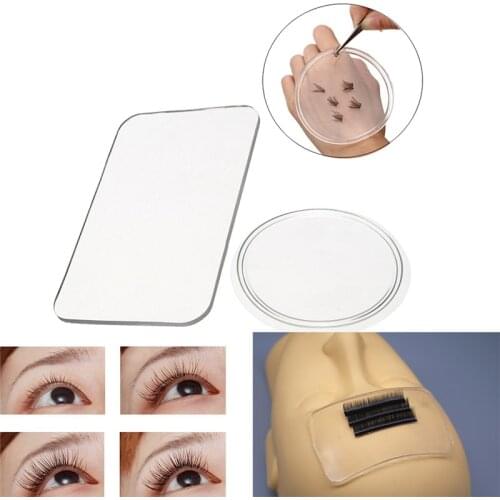 Silicone Eyelash Extension Stand Pallet Pad Reuseable Rectangle Round Eye Lash Brand New Quality Tray Holder Tool