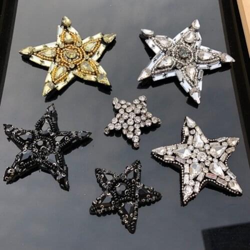 Manual nail bead patch drill color star patch clothing DIY accessories decorative five-pointed star patch decals