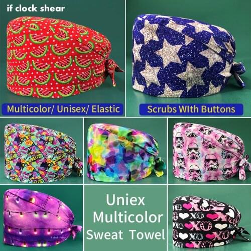 Unisex surgical caps operating room caps nurses hats veterinary pet with beauty salons Eye hospital clinic clinical doctor hats