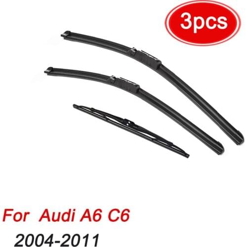 MIDOON Wiper Front & Rear Wiper Blades For Audi A6 C6 2004 - 2011 Windshield Windscreen Front Rear Window 22"+22"+14"