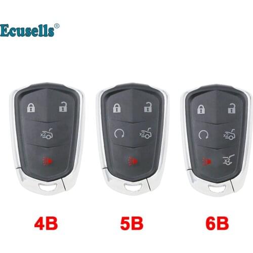 Replacement 4/5/6 Buttons Smart Remote Control Car Key Shell Case FOB for Cadillac SRX CTS ATS XTS Escalade ESV with insert key