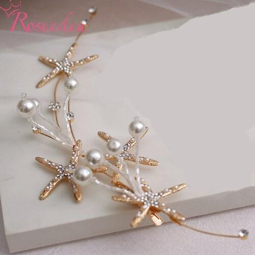 Rhinestone Starfish Wedding Headband Fashion Bridal Headpiece Women Party Hair Ornaments RE4105