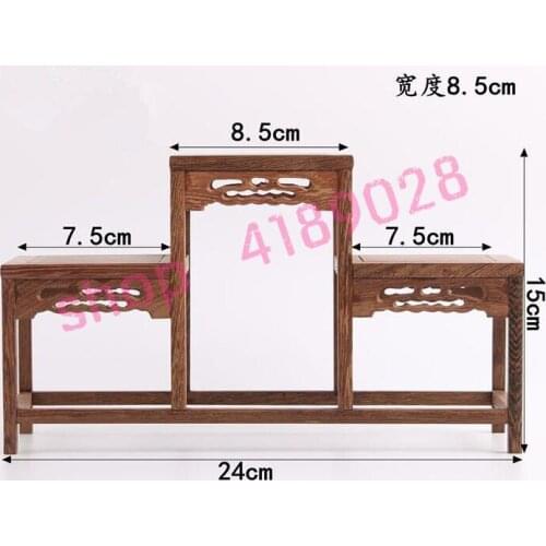 Solid wood chicken wing wood, small size champion table type curio shelves, ornament pendulum rack