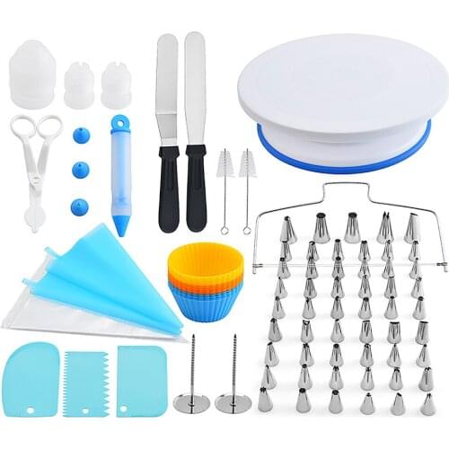 Decorating Mouth Baking Tool Cake Turntable Exquisite Workmanship Stainless Steel Tools Suit For Kitchen 109pcs Reusable
